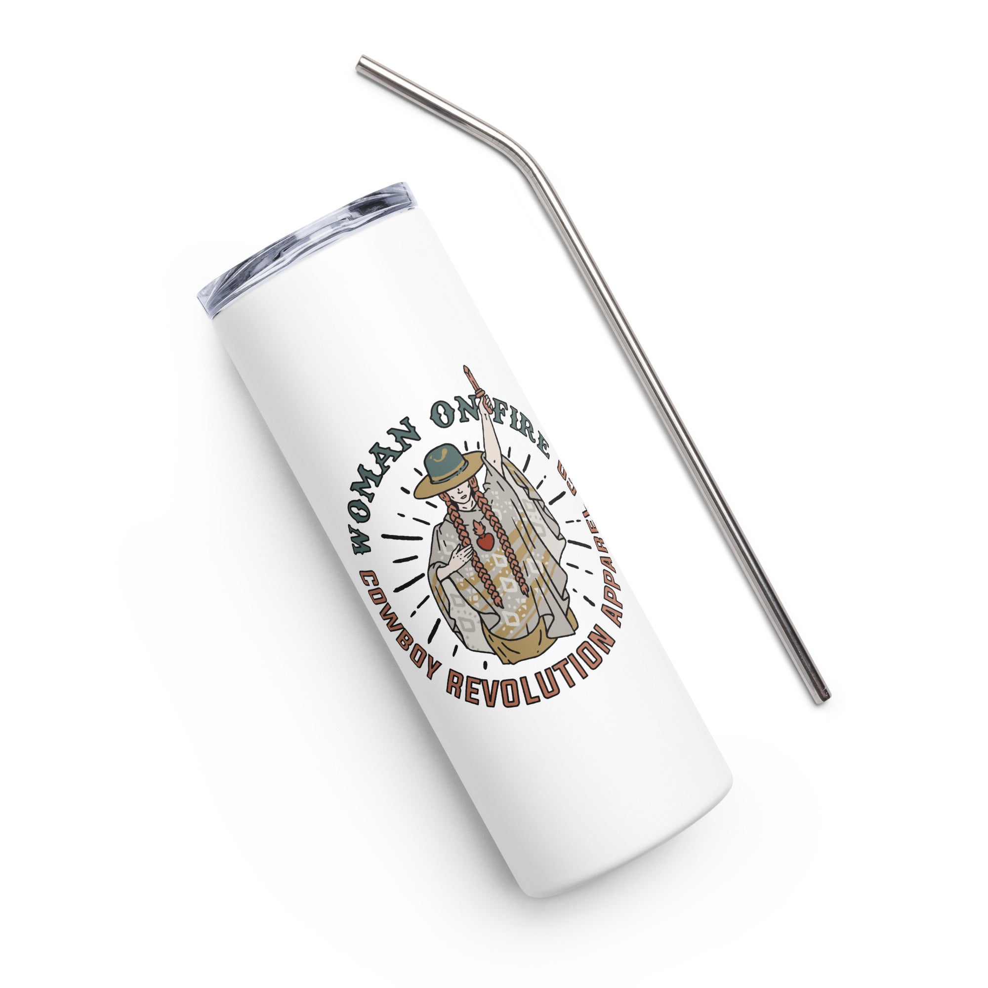 "Woman On Fire" Cowboy Revolution 20 oz. Stainless Steel Tumbler