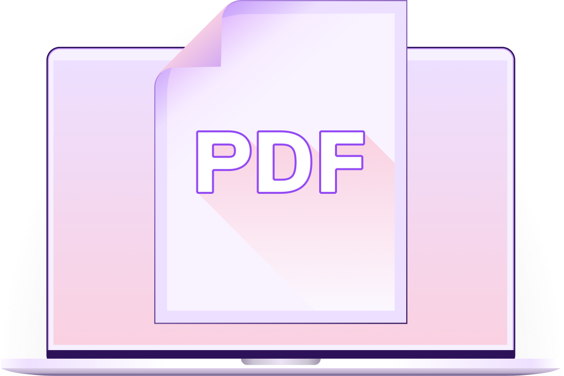 laptop with PDF icon