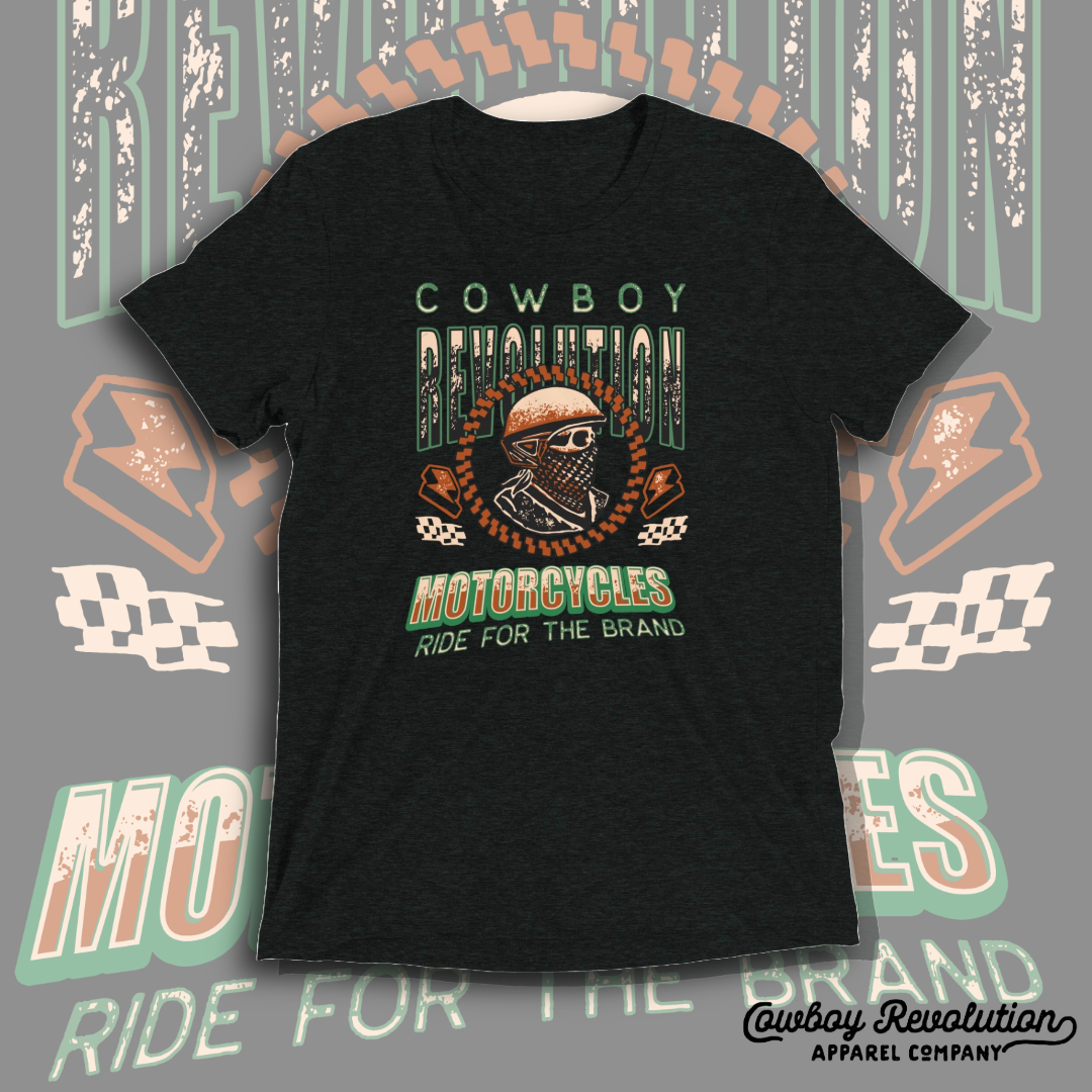 "Cowboy Revolution Motorcycles" Short Sleeve Tri-Blend Tee