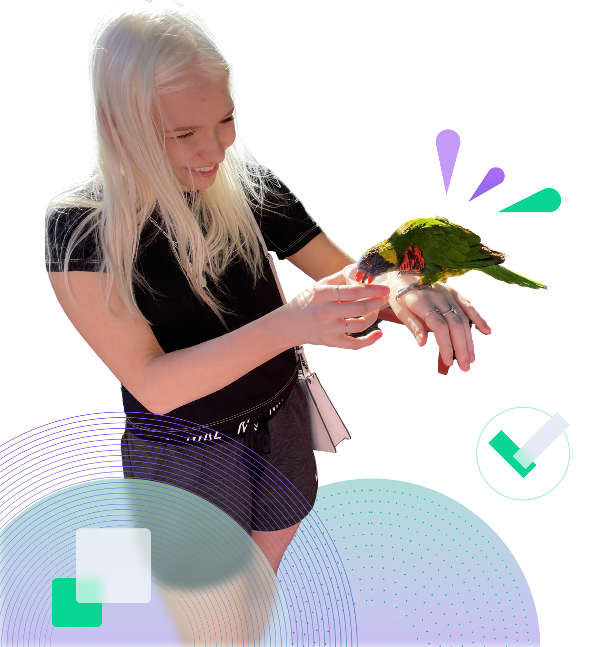 Alexis with a pigeon