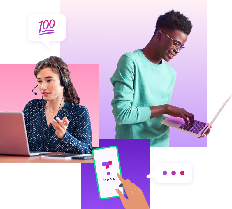 Support team helping customers