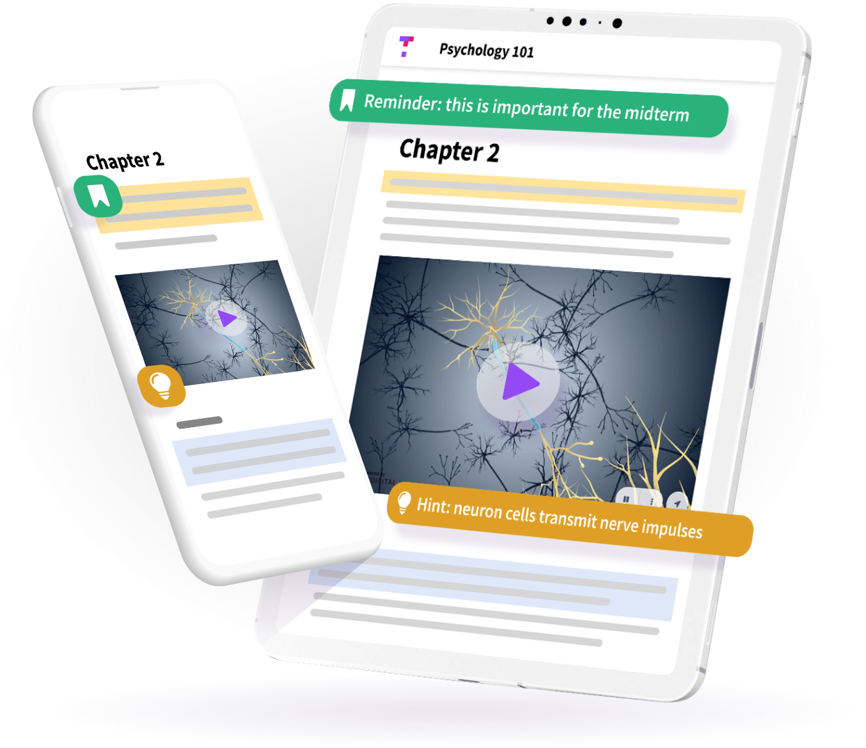 tablet with textbook sample